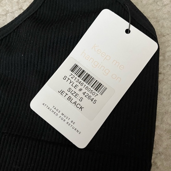 Lively Wireless Ribbed Black Bralette 42645, Adjustable Straps Pull-on Size S - Picture 3 of 6